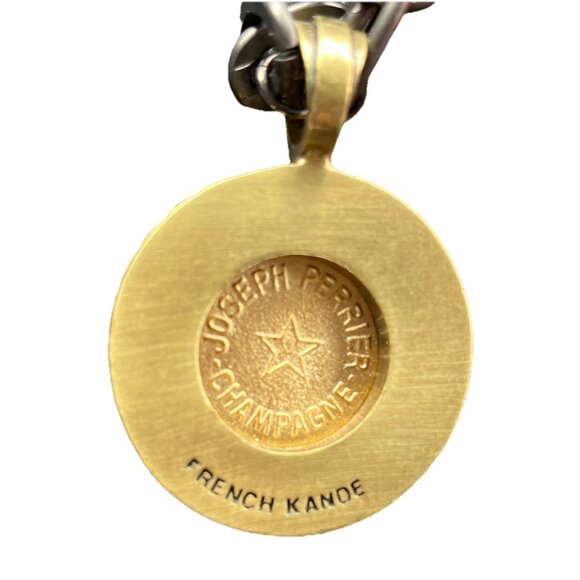 Rare French Kande Graphite 24K GD Pendant Crystal Choker Chain  Necklace W/Tag - Picture 3 of 6